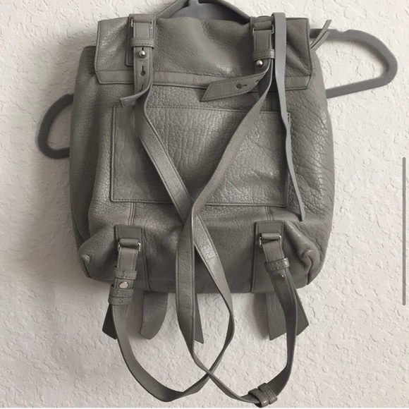 All Saints Vincent Blue/Gray Leather Backpack - Picture 4 of 16